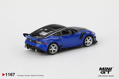 Sắp ra mắt Tháng 03/2026 mô hình xe Mini GT 1:64 Nissan Z VeilSide FFZ400 Seiran Blue MGT01167