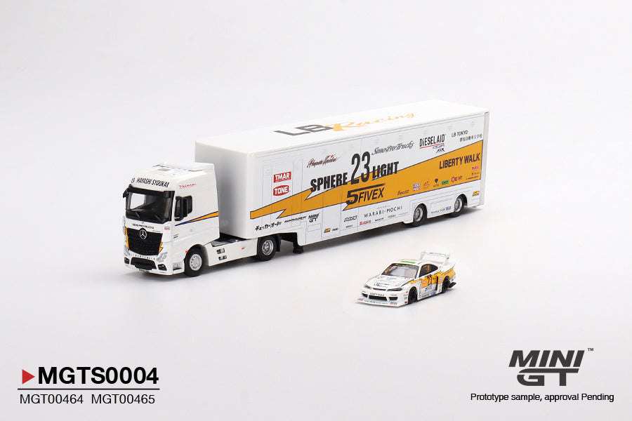 Mô hình xe Mini GT 1:64 LB Racing Transporter Set - MGTS0004
