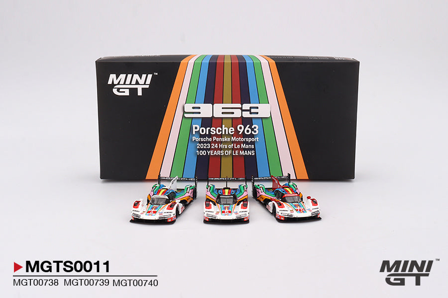 Mô hình xe Mini GT 1:64 Porsche 963 Porsche Penske Motorsport 2023 24 Hrs of Le Mans Limited Edition 3000 Sets - MGTS0011