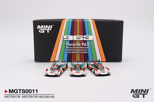Mô hình xe Mini GT 1:64 Porsche 963 Porsche Penske Motorsport 2023 24 Hrs of Le Mans Limited Edition 3000 Sets - MGTS0011