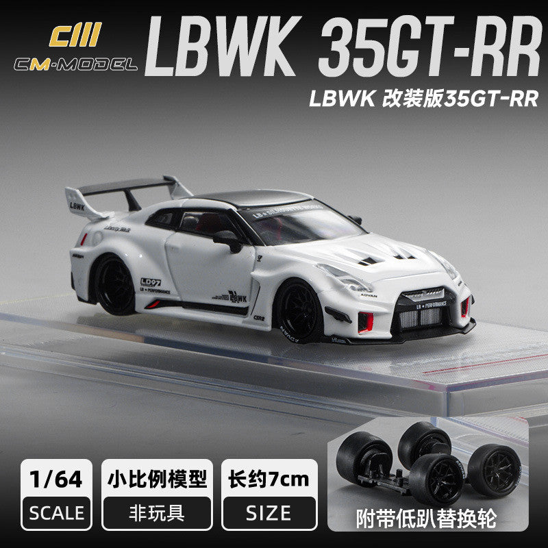 Mô hình xe Cm model Nissan GT-R35RR 1/64 trắng