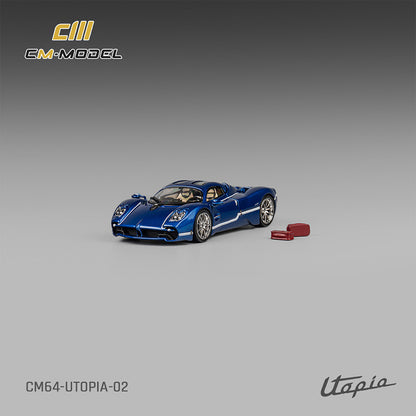 Mô hình xe Cm model Pagani Utopia 1/64 xanh