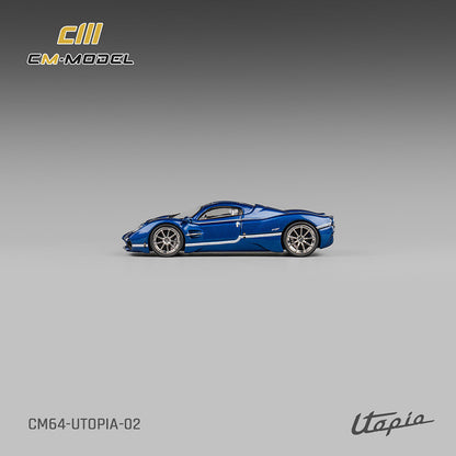 Mô hình xe Cm model Pagani Utopia 1/64 xanh