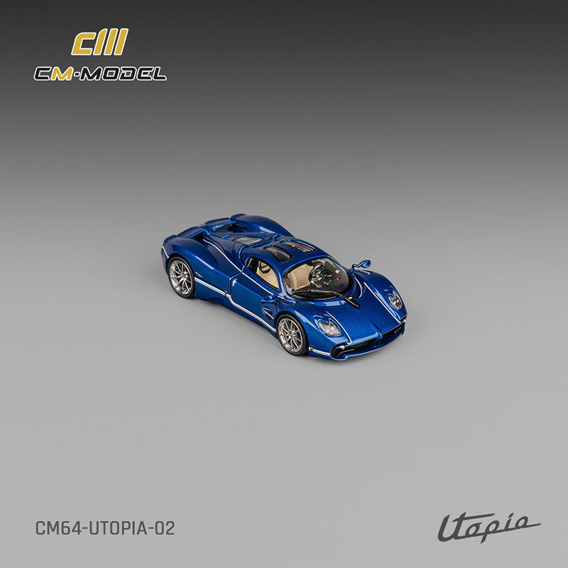 Mô hình xe Cm model Pagani Utopia 1/64 xanh