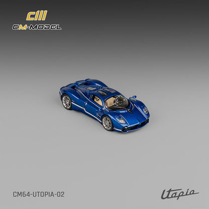 Mô hình xe Cm model Pagani Utopia 1/64 xanh