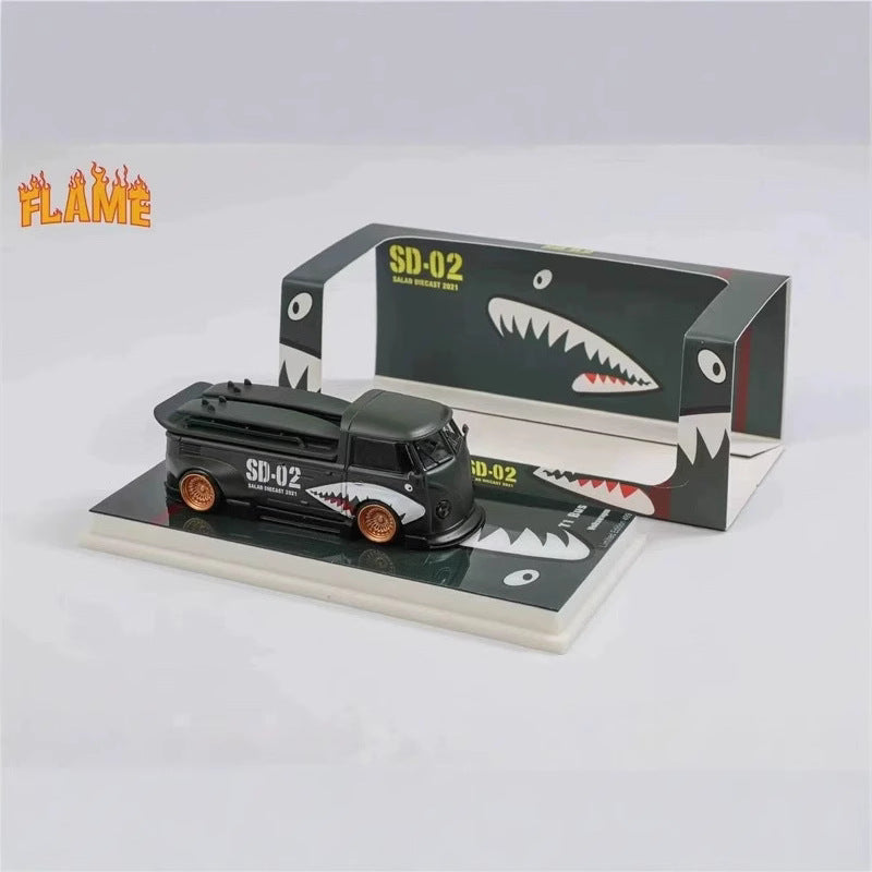 Mô hình xe Flame Volkswagen VW T1 Kombi Thân Rộng 1/64