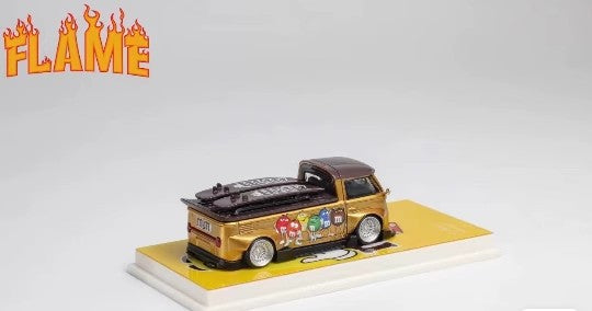 Mô hình xe Flame Volkswagen VW T1 Kombi Thân Rộng 1/64