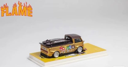 Mô hình xe Flame Volkswagen VW T1 Kombi Thân Rộng 1/64