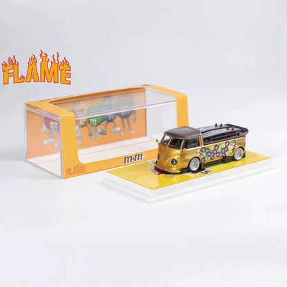 Mô hình xe Flame Volkswagen VW T1 Kombi Thân Rộng 1/64