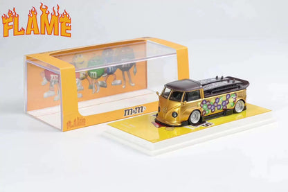 Mô hình xe Flame Volkswagen VW T1 Kombi Thân Rộng 1/64