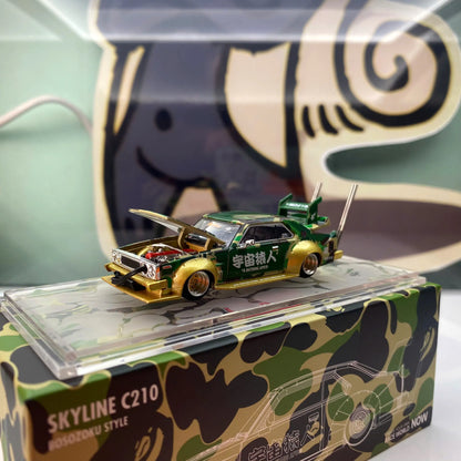 Mô hình xe Nissan Skyline C210 Bosozoku Pop Race x BAPE 1/64