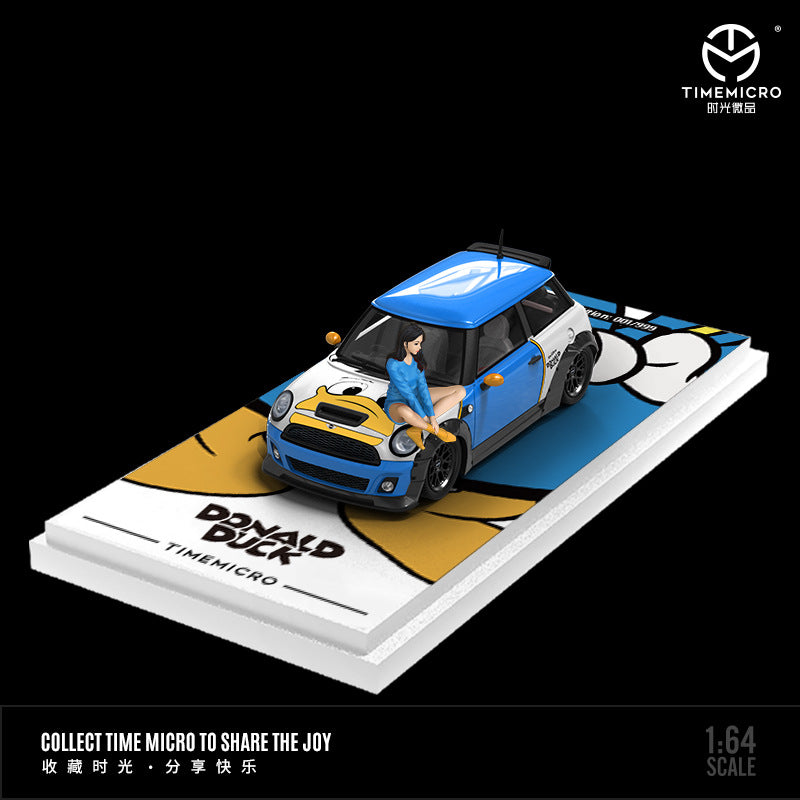Mô hình xe Time Micro 1/64 Mini Cooper vịt Donald