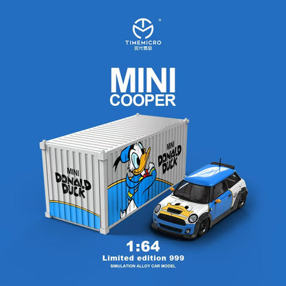 Mô hình xe Time Micro 1/64 Mini Cooper vịt Donald