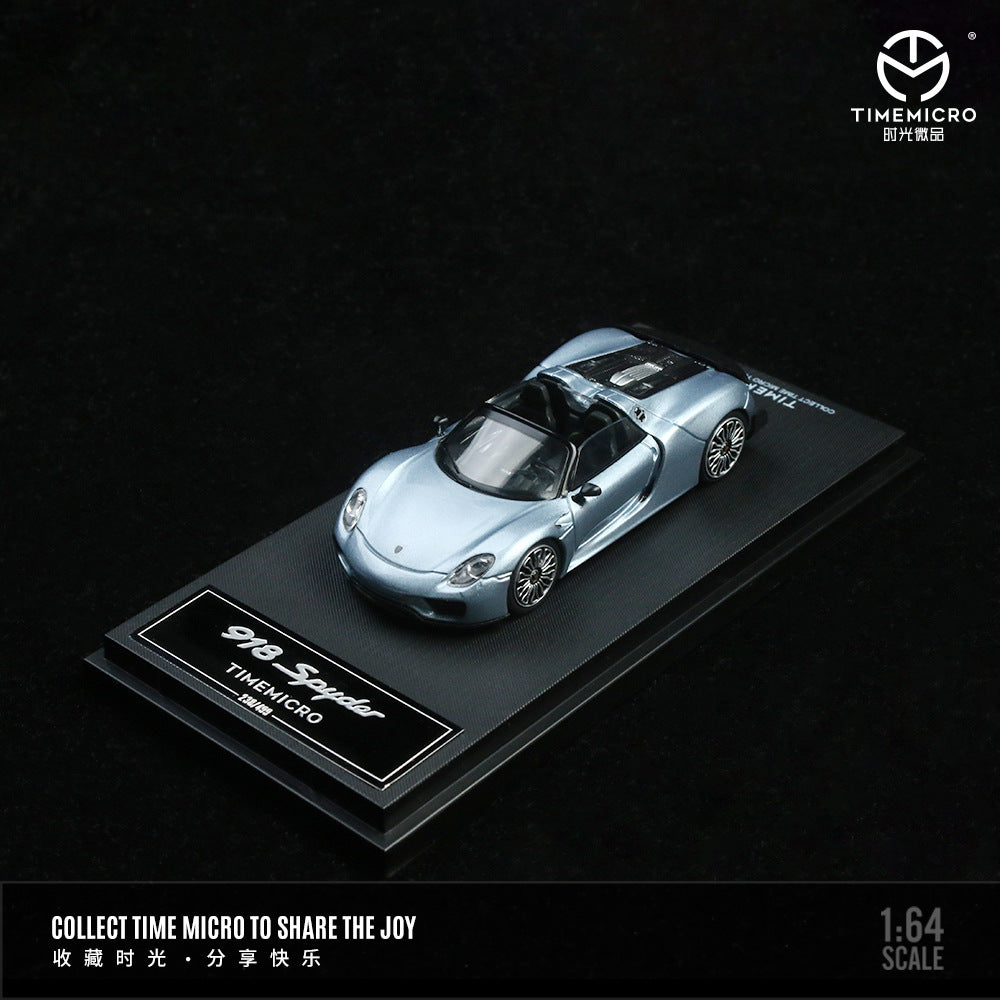 Mô hình xe Time Micro 1/64 Porsche 918 Blue/Cyan