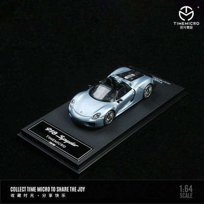 Mô hình xe Time Micro 1/64 Porsche 918 Blue/Cyan