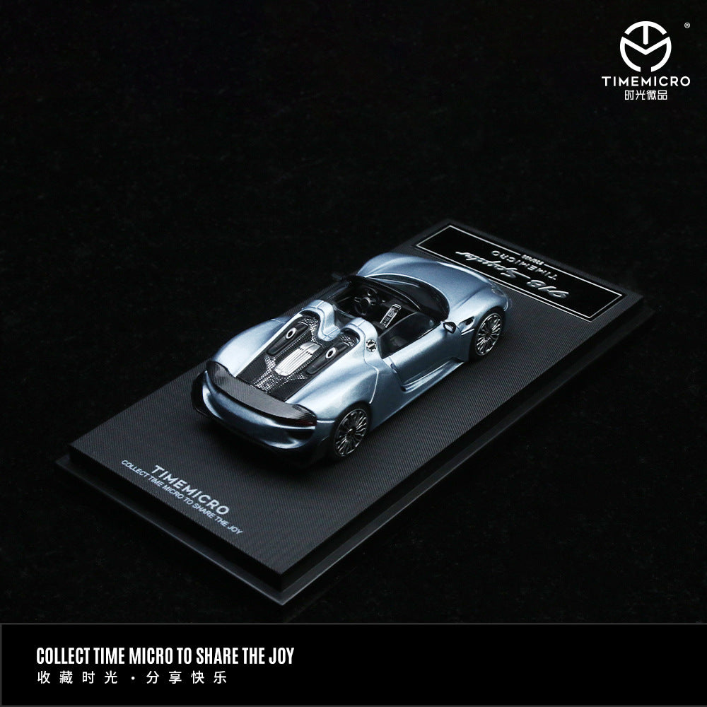 Mô hình xe Time Micro 1/64 Porsche 918 Blue/Cyan