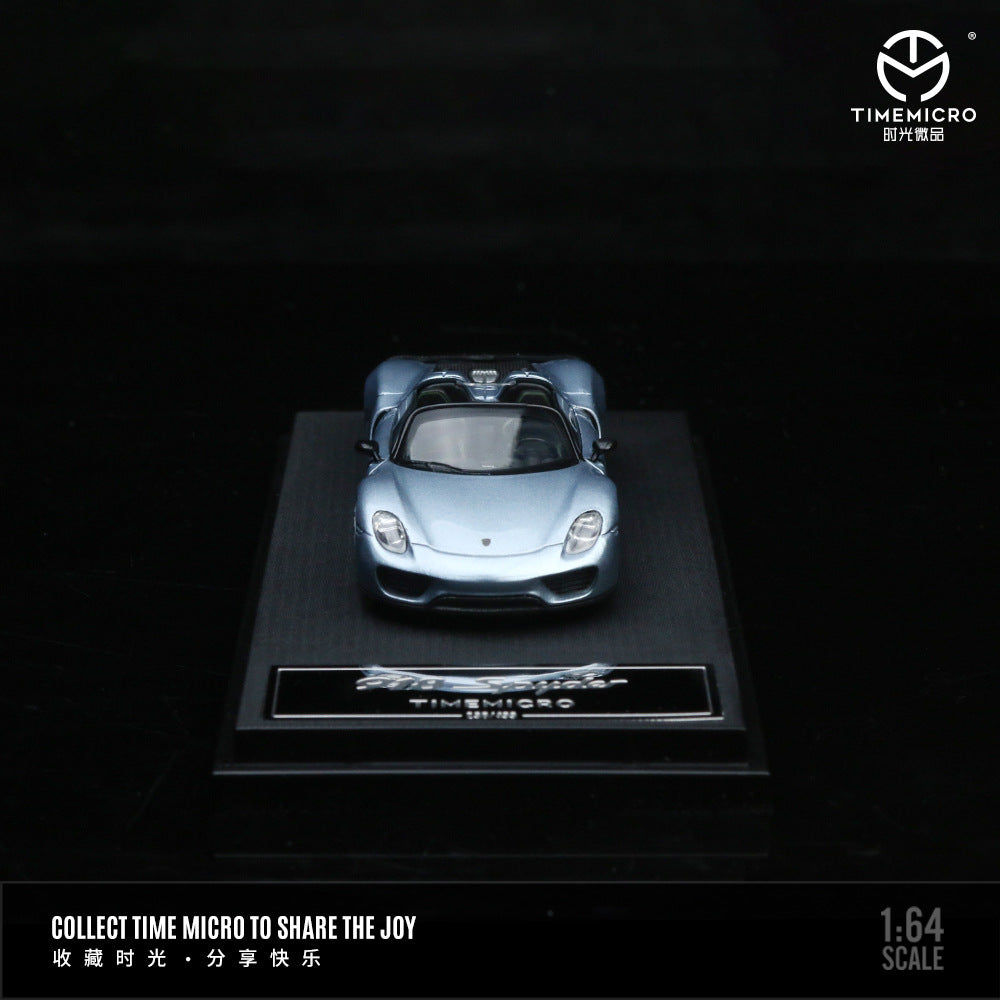 Mô hình xe Time Micro 1/64 Porsche 918 Blue/Cyan