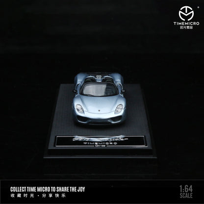 Mô hình xe Time Micro 1/64 Porsche 918 Blue/Cyan