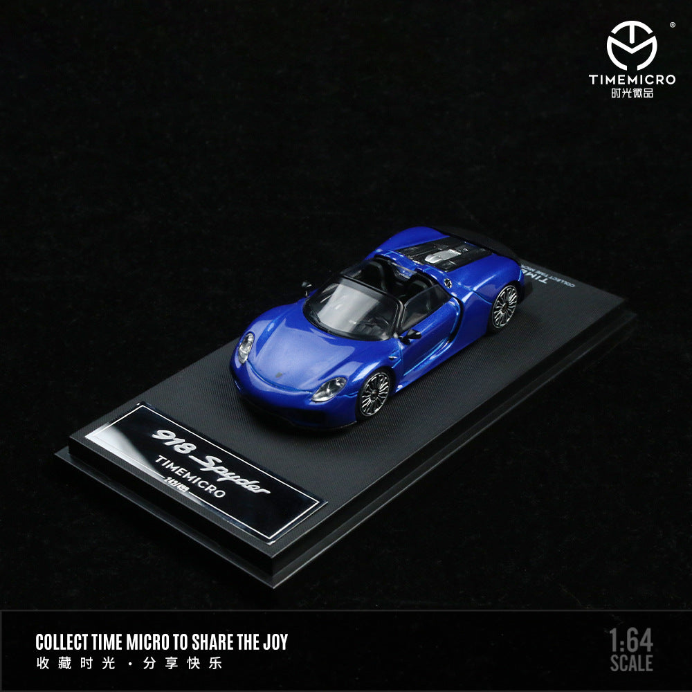 Mô hình xe Time Micro 1/64 Porsche 918 Blue/Cyan