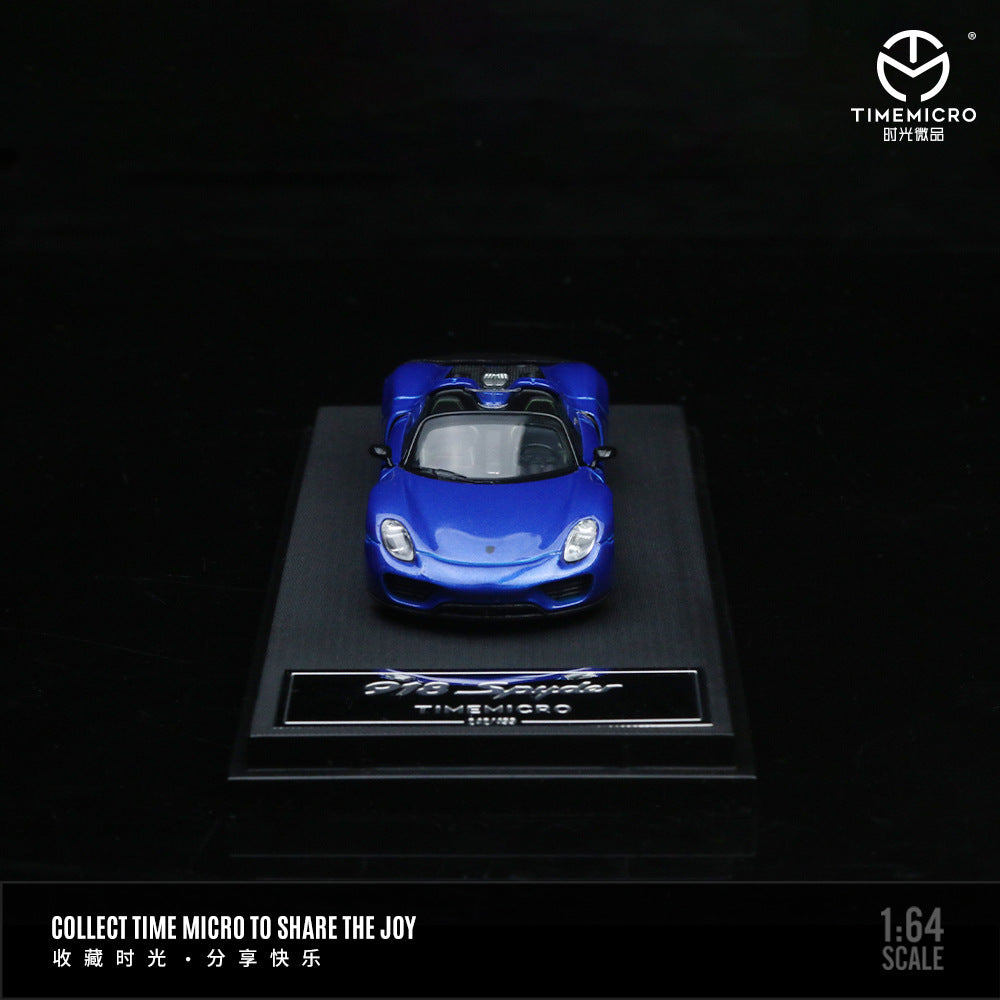 Mô hình xe Time Micro 1/64 Porsche 918 Blue/Cyan