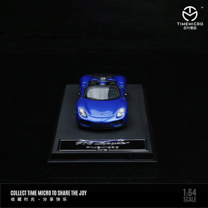 Mô hình xe Time Micro 1/64 Porsche 918 Blue/Cyan