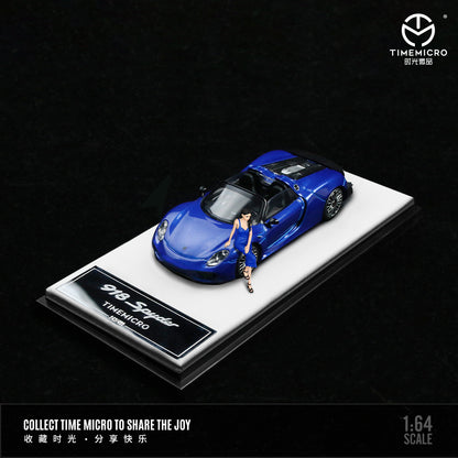 Mô hình xe Time Micro 1/64 Porsche 918 Blue/Cyan