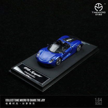 Mô hình xe Time Micro 1/64 Porsche 918 Blue/Cyan