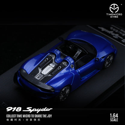 Mô hình xe Time Micro 1/64 Porsche 918 Blue/Cyan