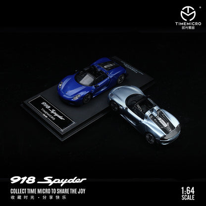 Mô hình xe Time Micro 1/64 Porsche 918 Blue/Cyan