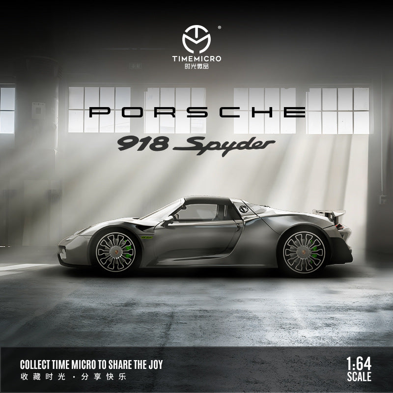Mô hình xe Time Micro 1/64 Porsche 918 Spyder Gray