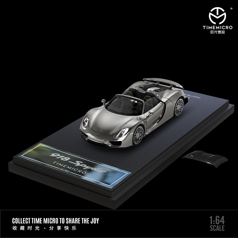 Mô hình xe Time Micro 1/64 Porsche 918 Spyder Gray