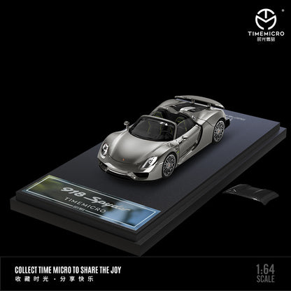 Mô hình xe Time Micro 1/64 Porsche 918 Spyder Gray
