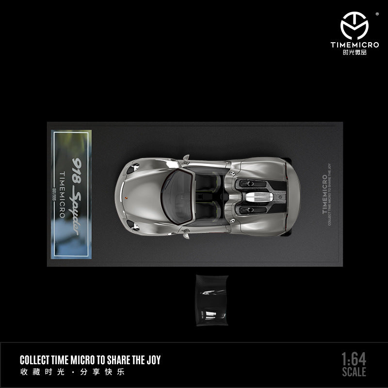 Mô hình xe Time Micro 1/64 Porsche 918 Spyder Gray