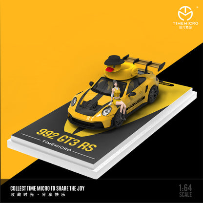 Mô hình xe Time Micro 1/64 Porsche 992 GT3 RS Green/Yellow
