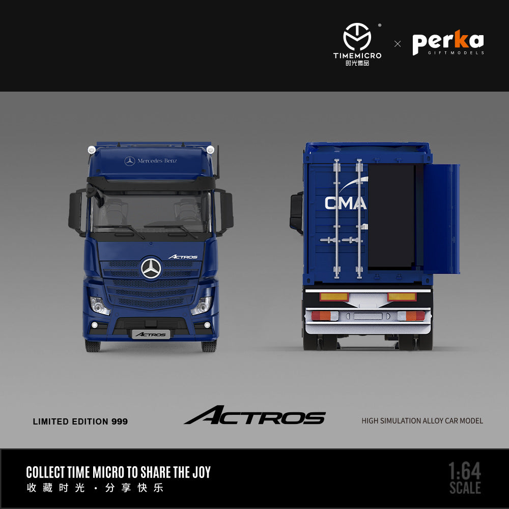 Mô hình xe Time Micro 1/64 xe tải Mercedes-Benz Actros Shiguang & Perka