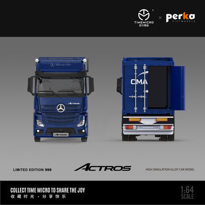 Mô hình xe Time Micro 1/64 xe tải Mercedes-Benz Actros Shiguang & Perka