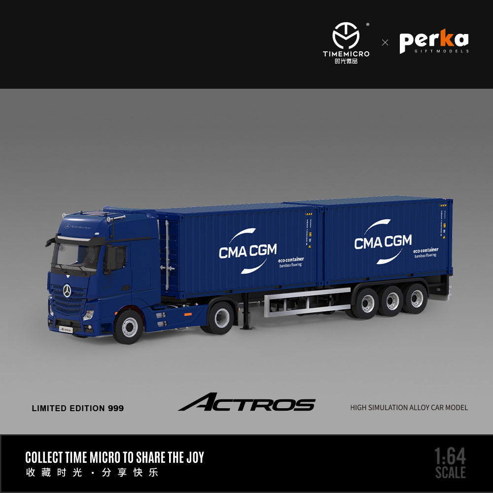 Mô hình xe Time Micro 1/64 xe tải Mercedes-Benz Actros Shiguang & Perka