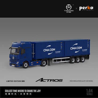 Mô hình xe Time Micro 1/64 xe tải Mercedes-Benz Actros Shiguang & Perka