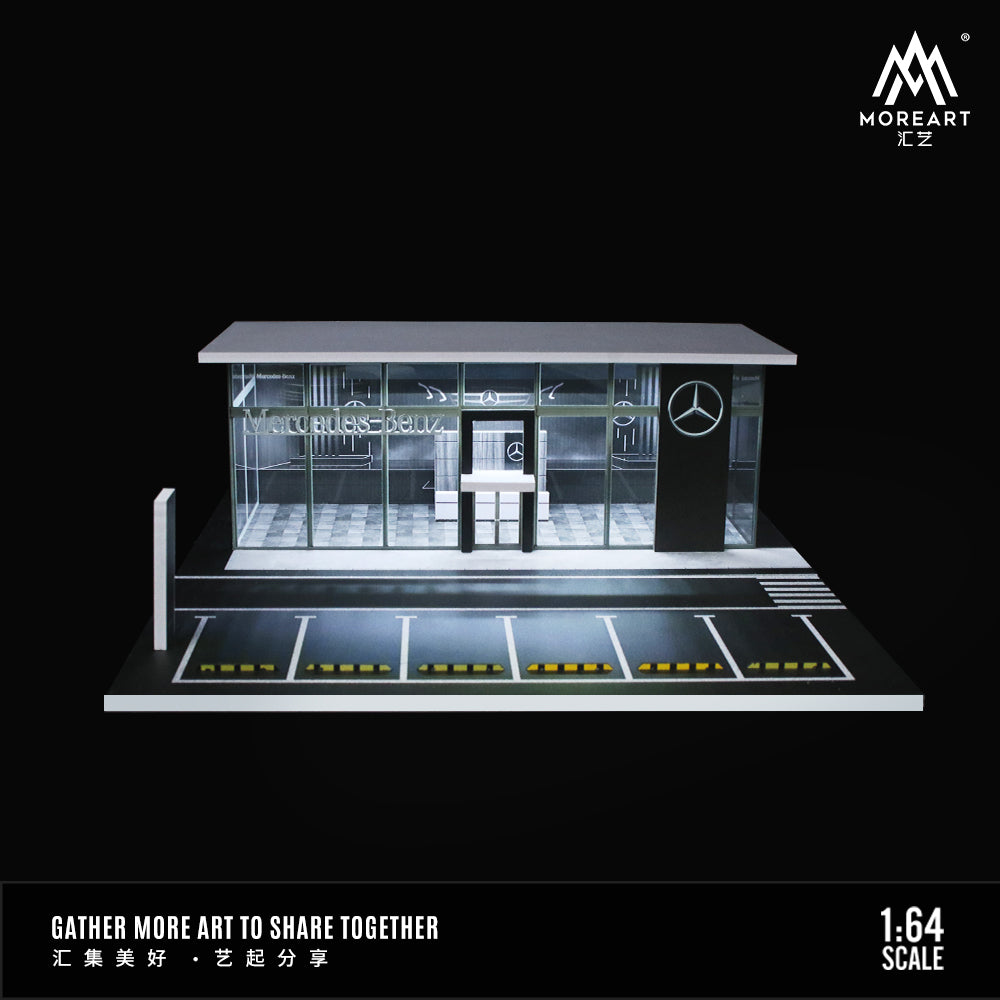 MoreArt Mercedes-Benz 4S Showroom bản có đèn chiếu sáng 1/64