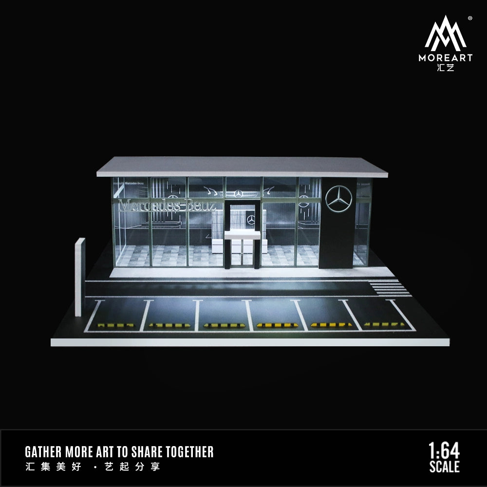 MoreArt Mercedes-Benz 4S Showroom bản có đèn chiếu sáng 1/64