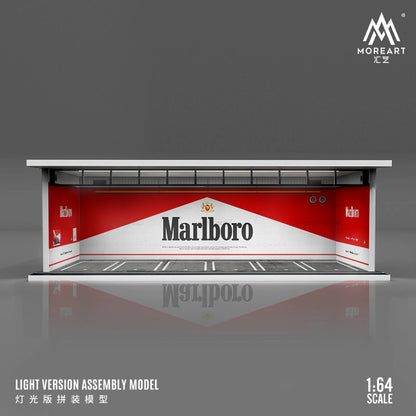 MoreArt 1/64 Diorama garage mô hình lắp ghép có đèn chiếu sáng