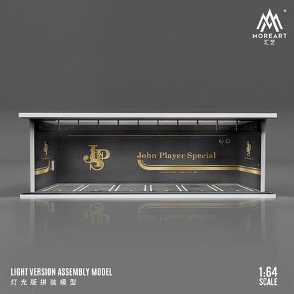 MoreArt 1/64 Diorama garage mô hình lắp ghép có đèn chiếu sáng