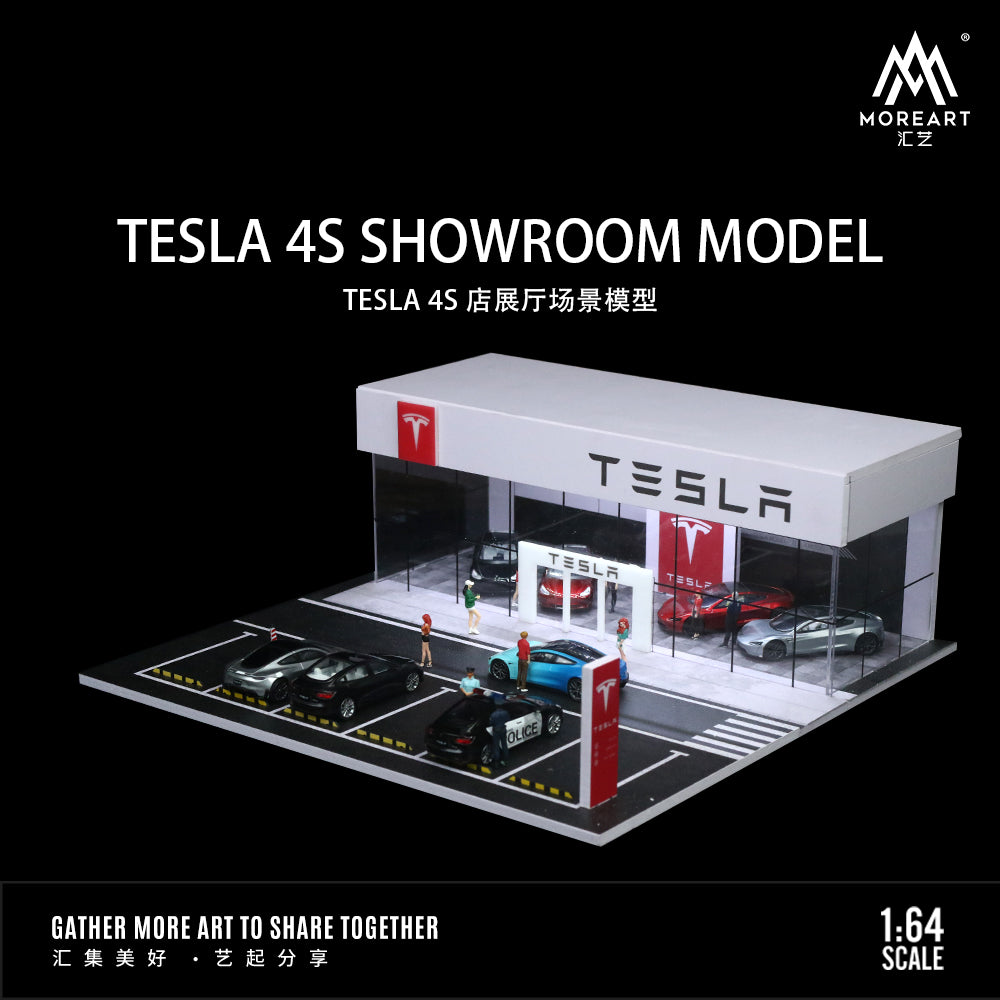 MoreArt Tesla 4S Showroom có đèn chiếu sáng 1/64