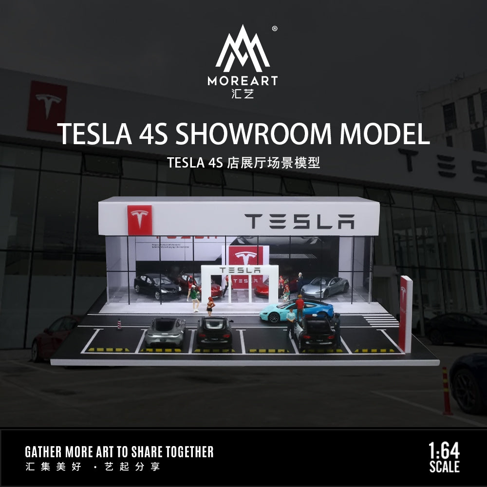 MoreArt Tesla 4S Showroom có đèn chiếu sáng 1/64