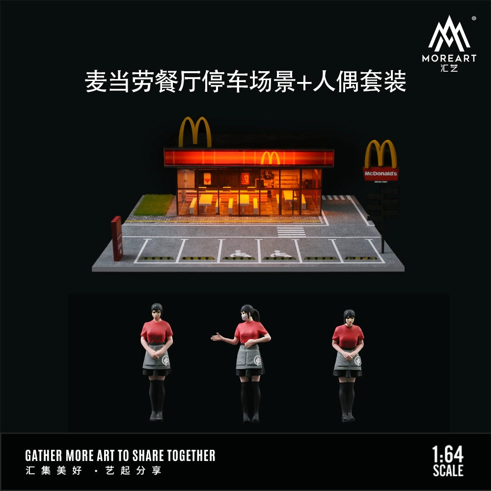 MoreArt cửa hàng McDonald và figure nhân viên của hãng 1/64