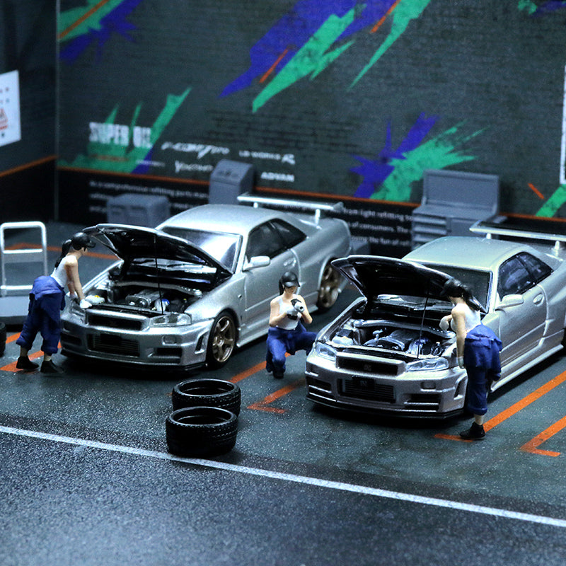 MoreArt Figures mô phỏng sửa xe 1/64