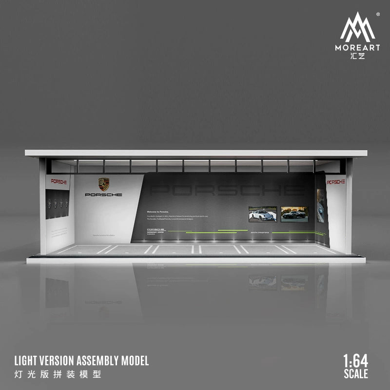 MoreArt 1/64 Diorama garage mô hình lắp ghép có đèn chiếu sáng