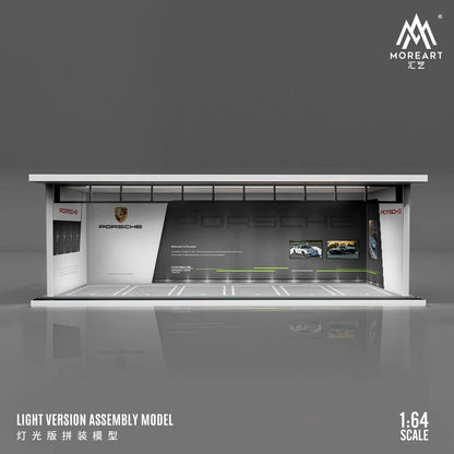 MoreArt 1/64 Diorama garage mô hình lắp ghép có đèn chiếu sáng