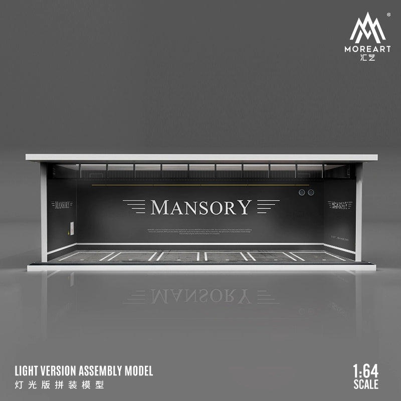 MoreArt 1/64 Diorama garage mô hình lắp ghép có đèn chiếu sáng