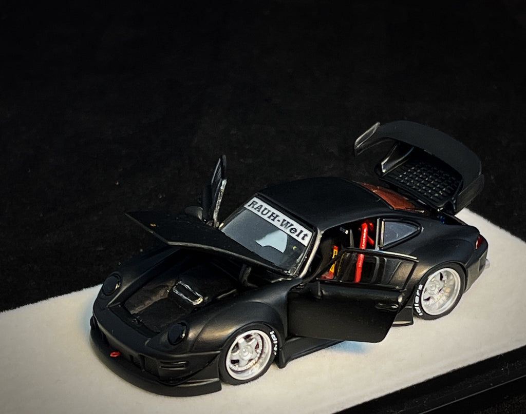 Mô hình xe PGM 1:64 Porsche 993 RWB in Matte Black Regular Version / PGM-640312A